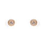 Yellow Gold Diamond Halo Earrings