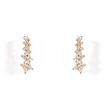 Yellow Gold Princess Cut Diamond Drop Earrings