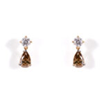 Rose Gold Congac & Diamond Studs